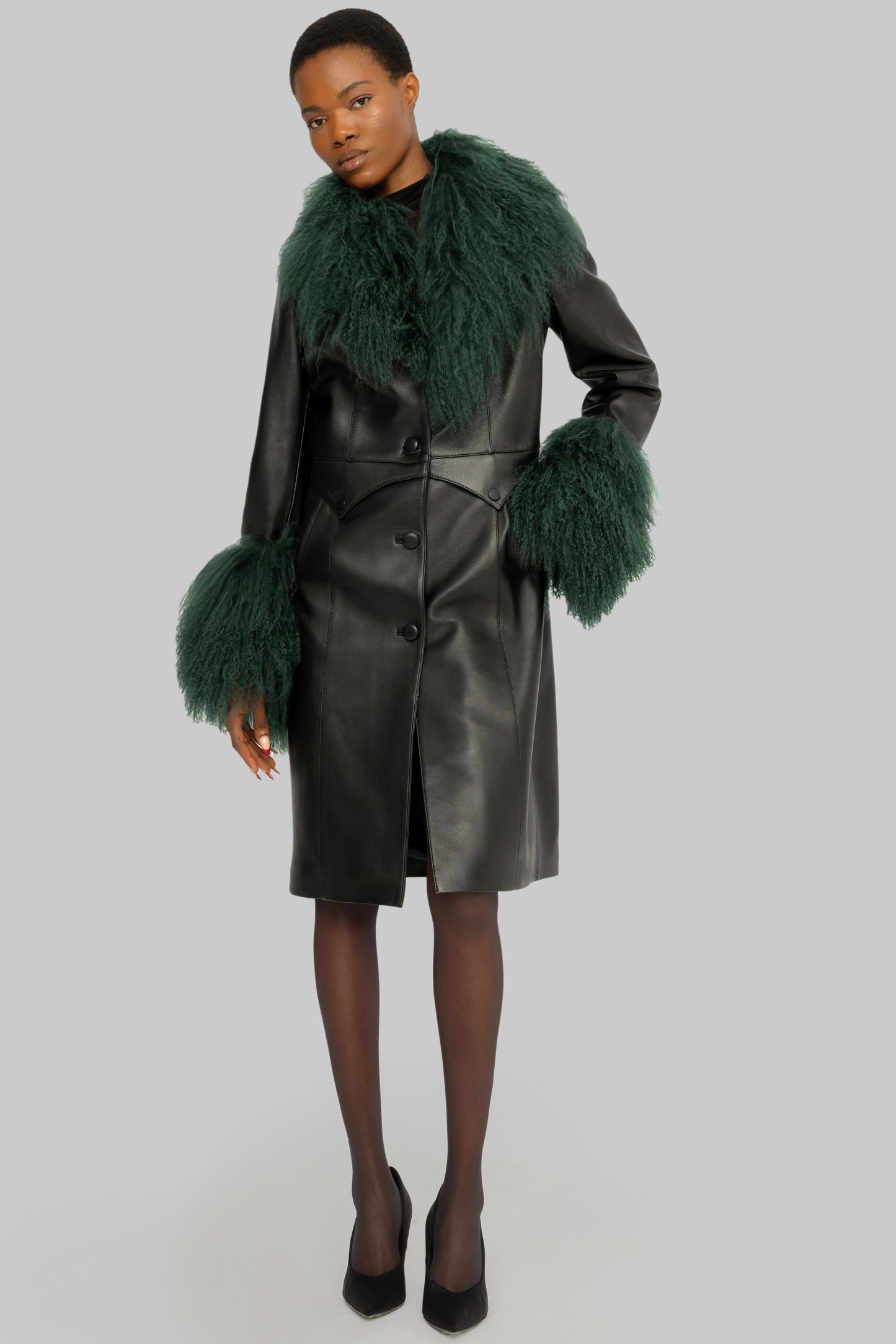 TIBETAN FUR COAT GREEN