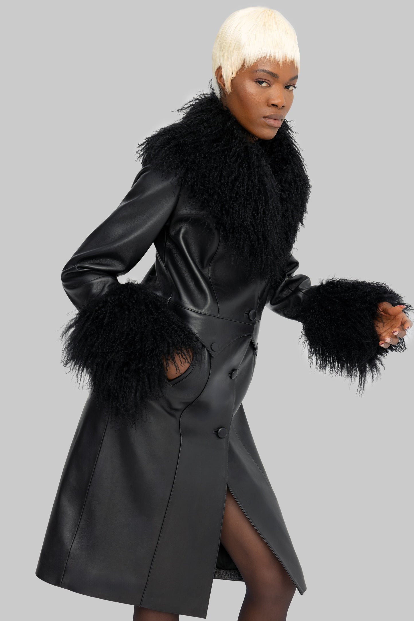 TIBETAN FUR COAT BLACK