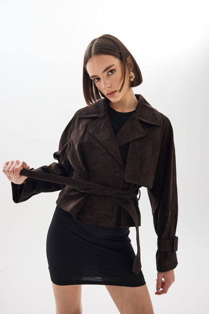 MONACO SÜET CEKET KAHVE