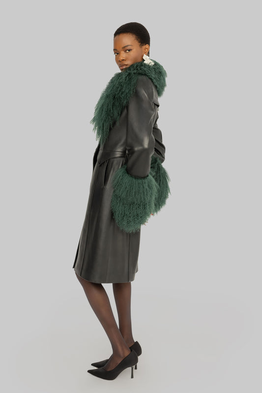 TIBETAN FUR COAT GREEN