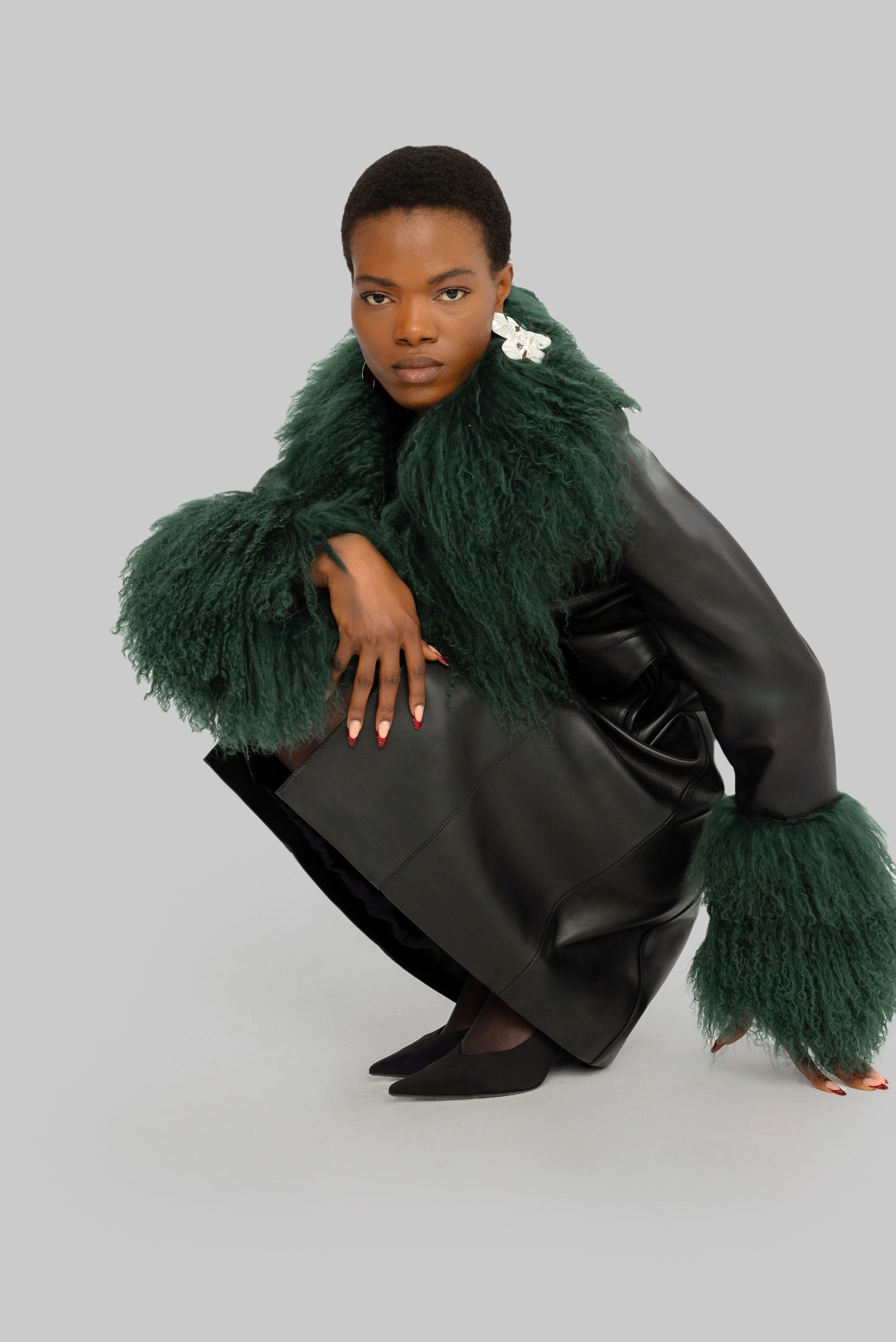 TIBETAN FUR COAT GREEN