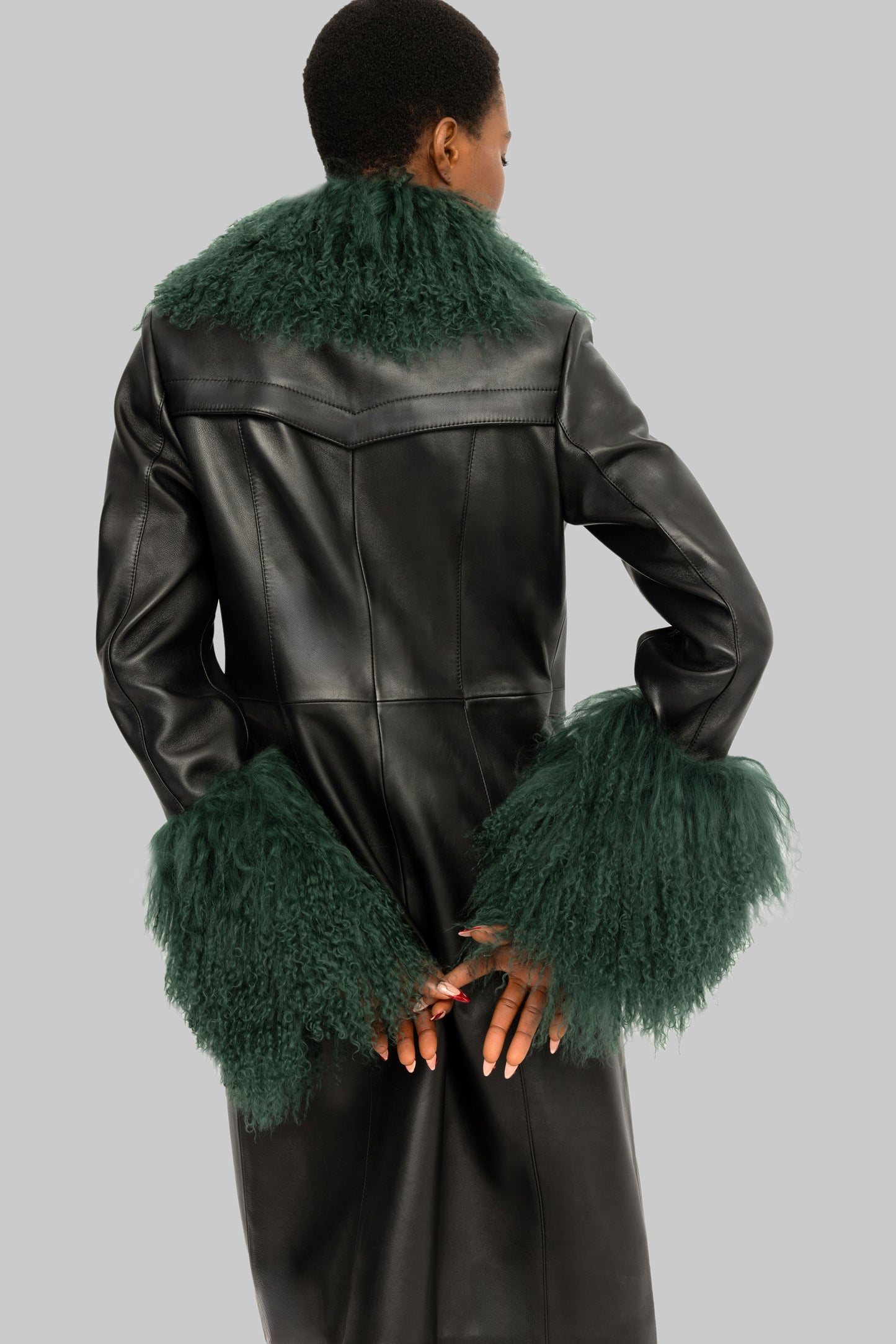 TIBETAN FUR COAT GREEN