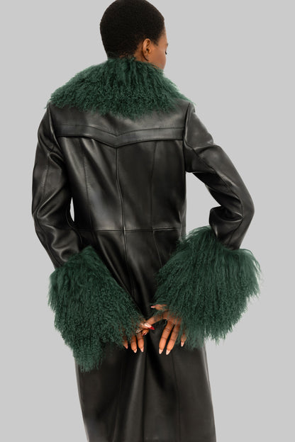 TIBETAN FUR COAT GREEN