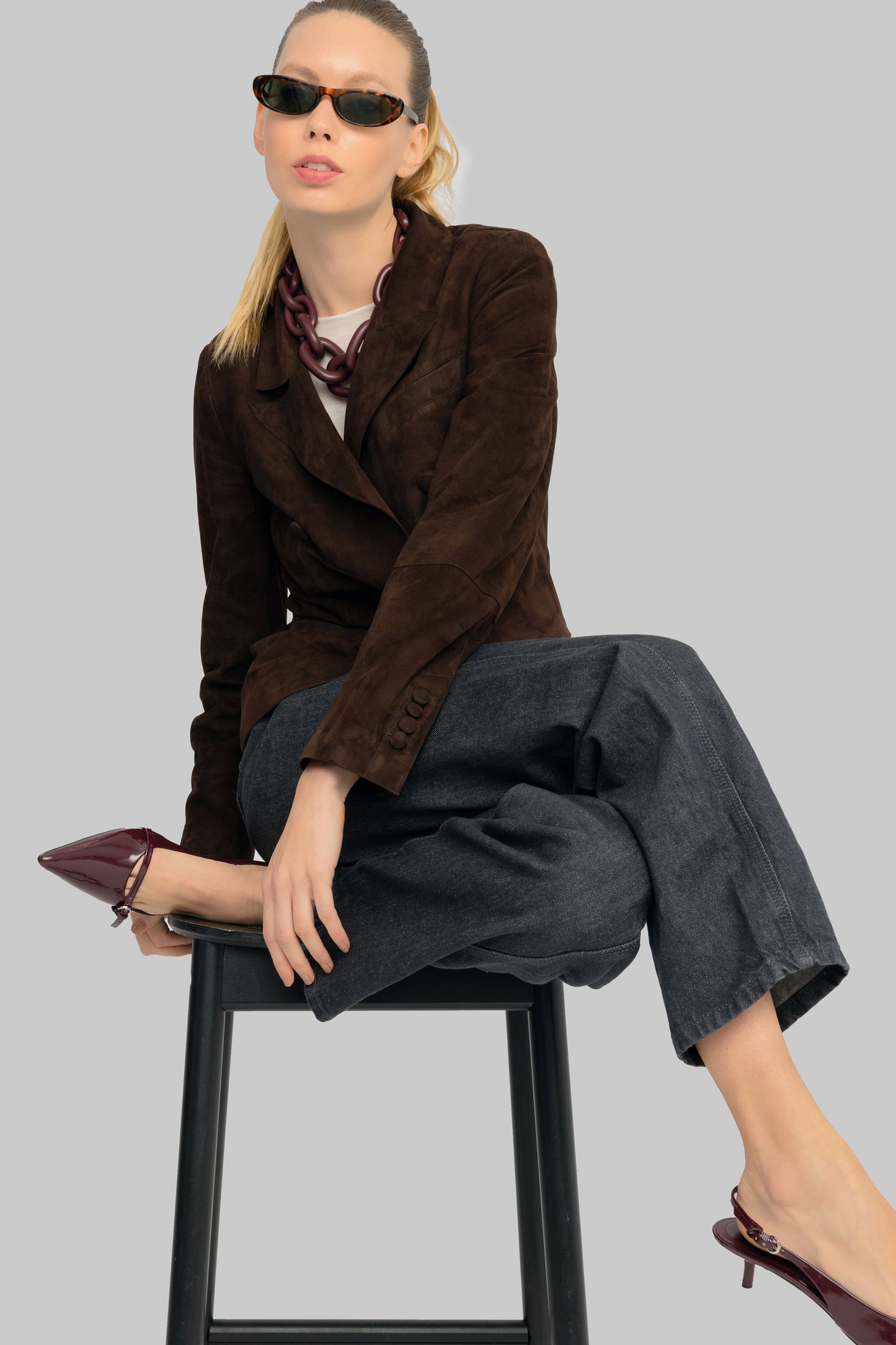 SYDNEY SÜET BLAZER KAHVERENGİ