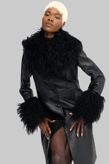 TIBETAN FUR COAT BLACK