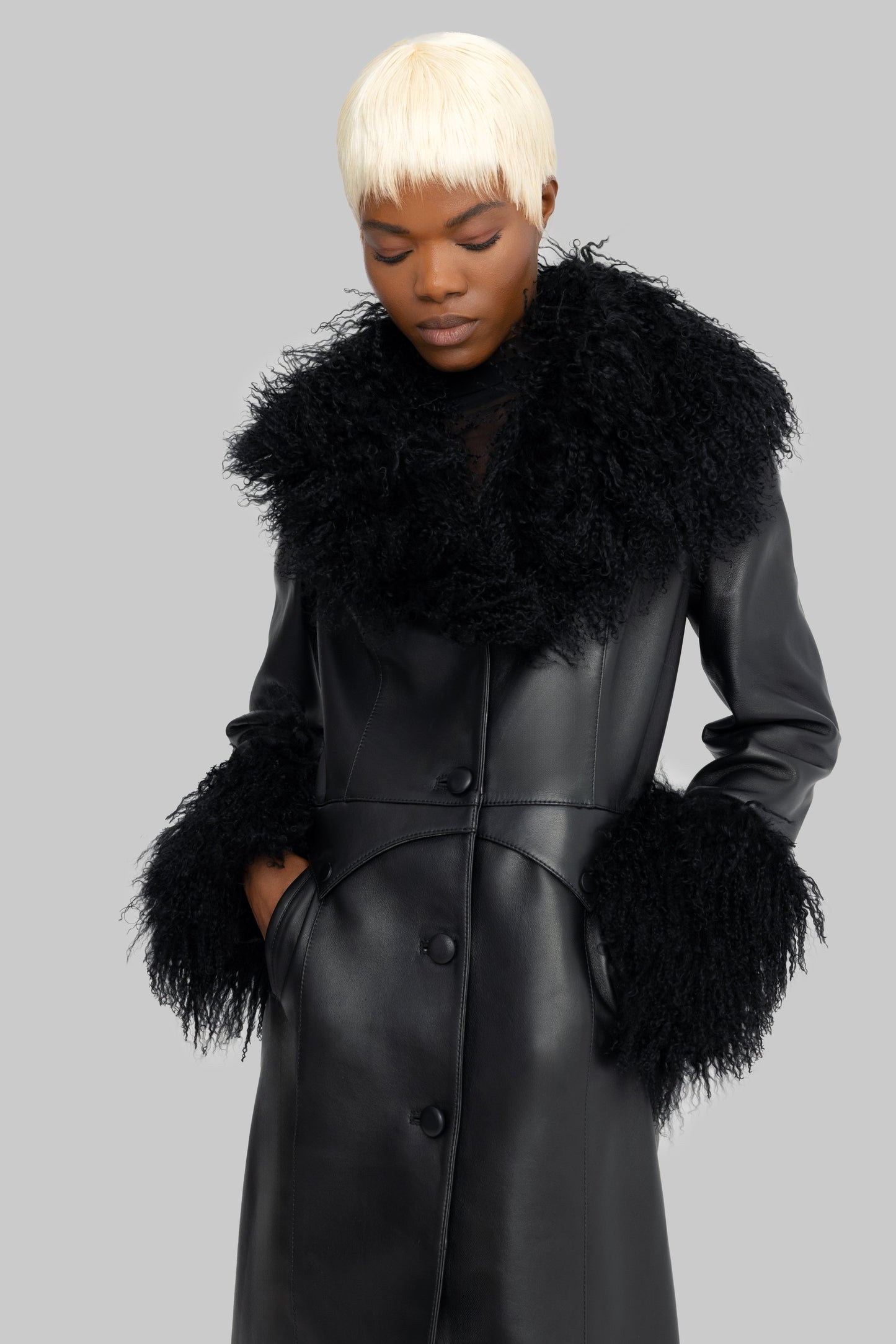 TIBETAN FUR COAT BLACK