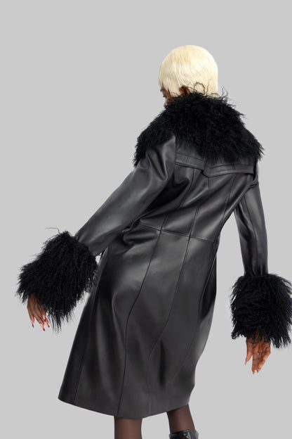 TIBETAN FUR COAT BLACK